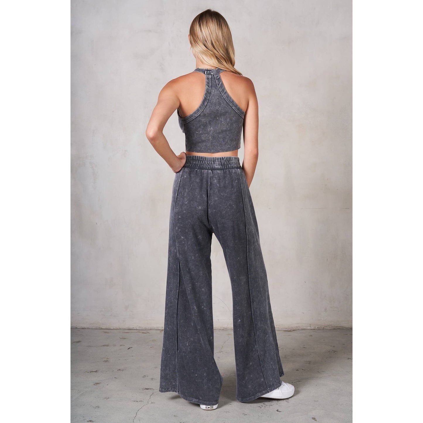 Halter Neck Crop Top and Pants Set
