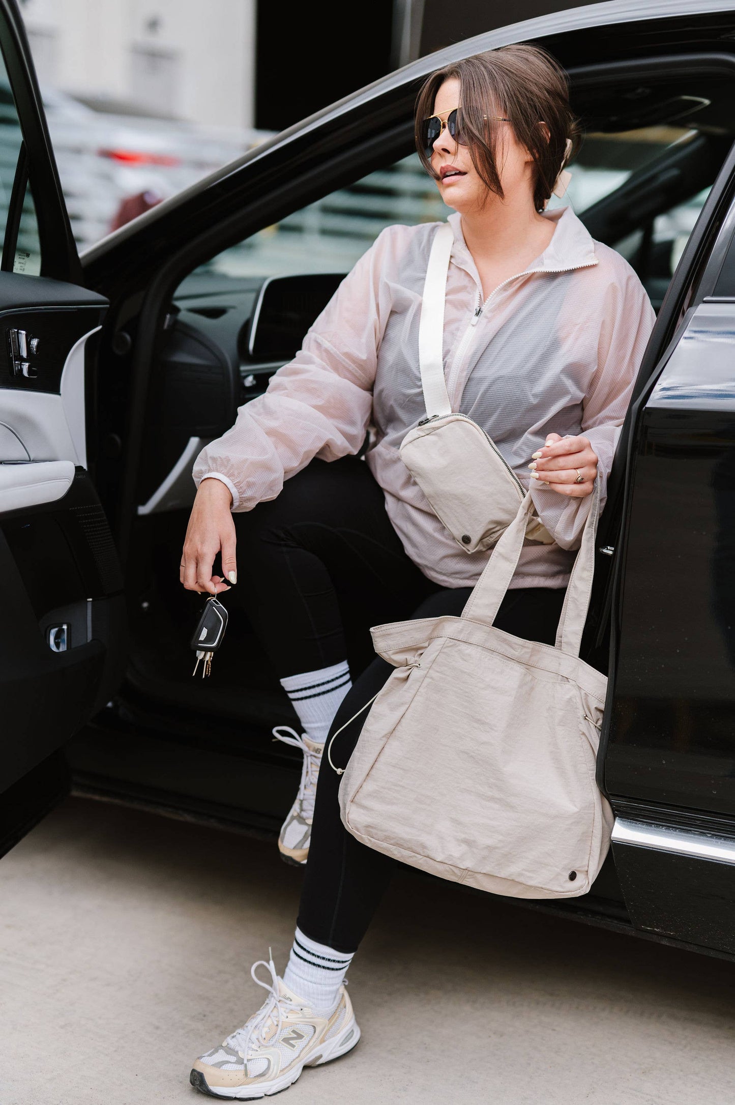Madison Crossbody Satchel Belt Bag Fanny Pack: Camel