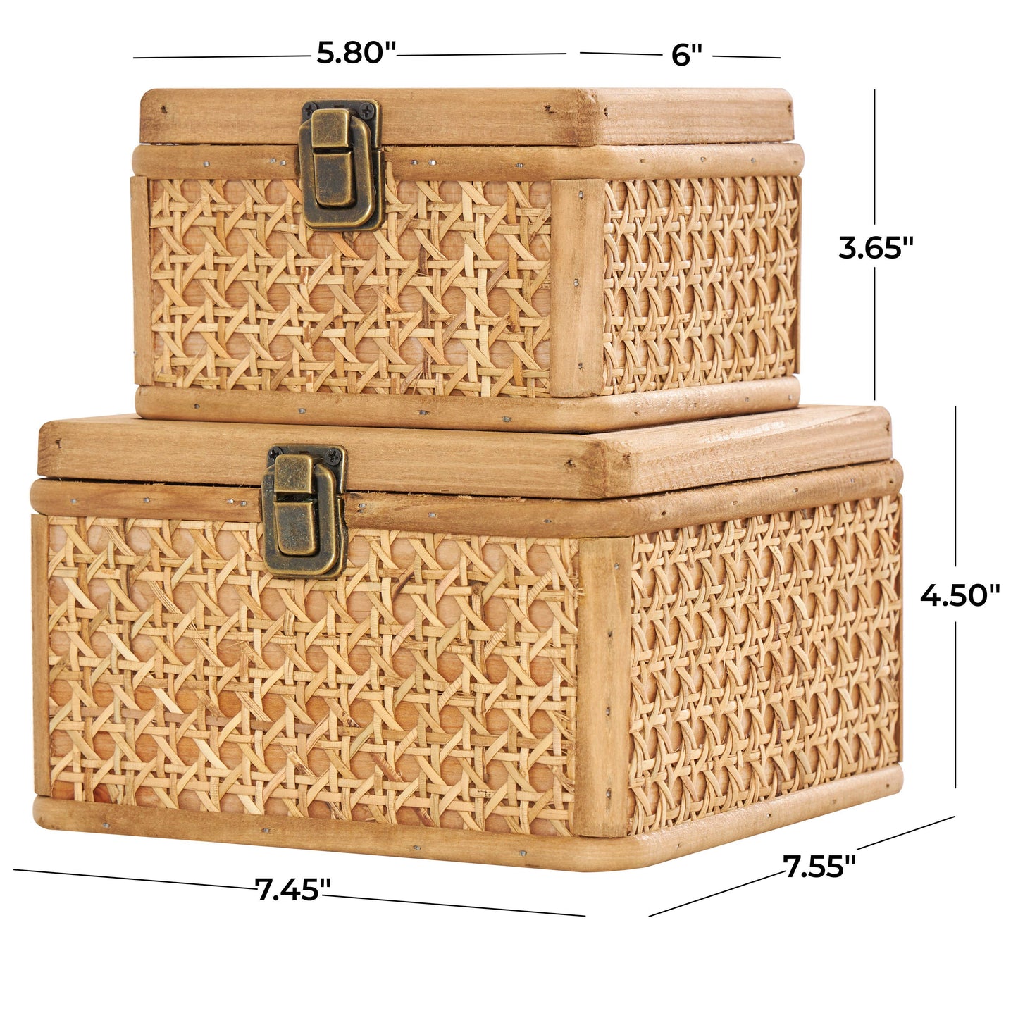 Woven Rattan Box's  with Bronze Latche