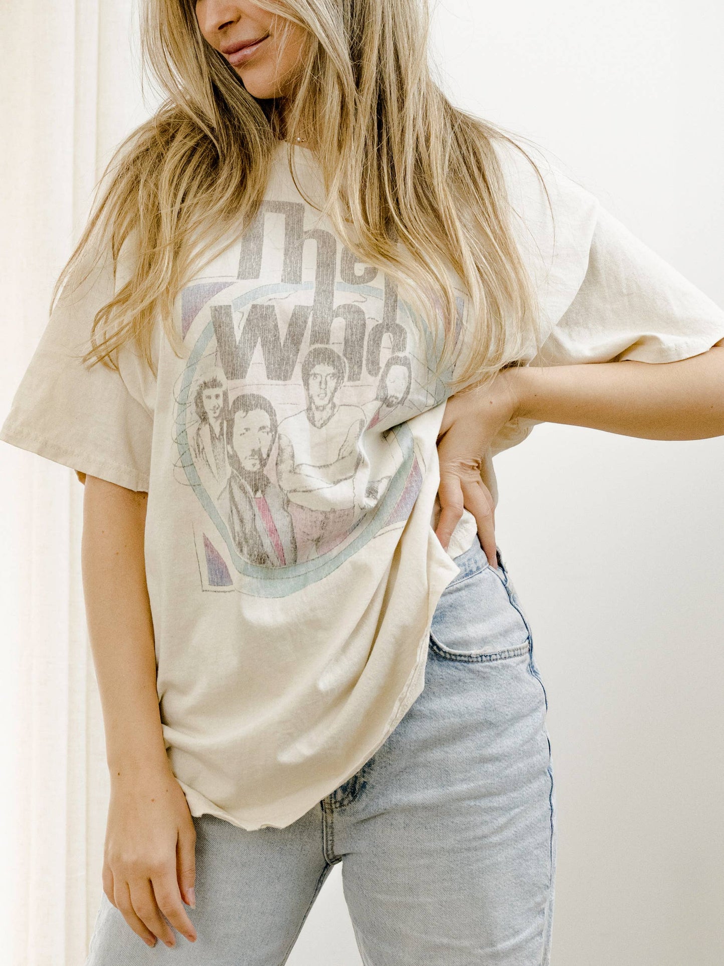The Who Pastels Off White Thrifted Tee