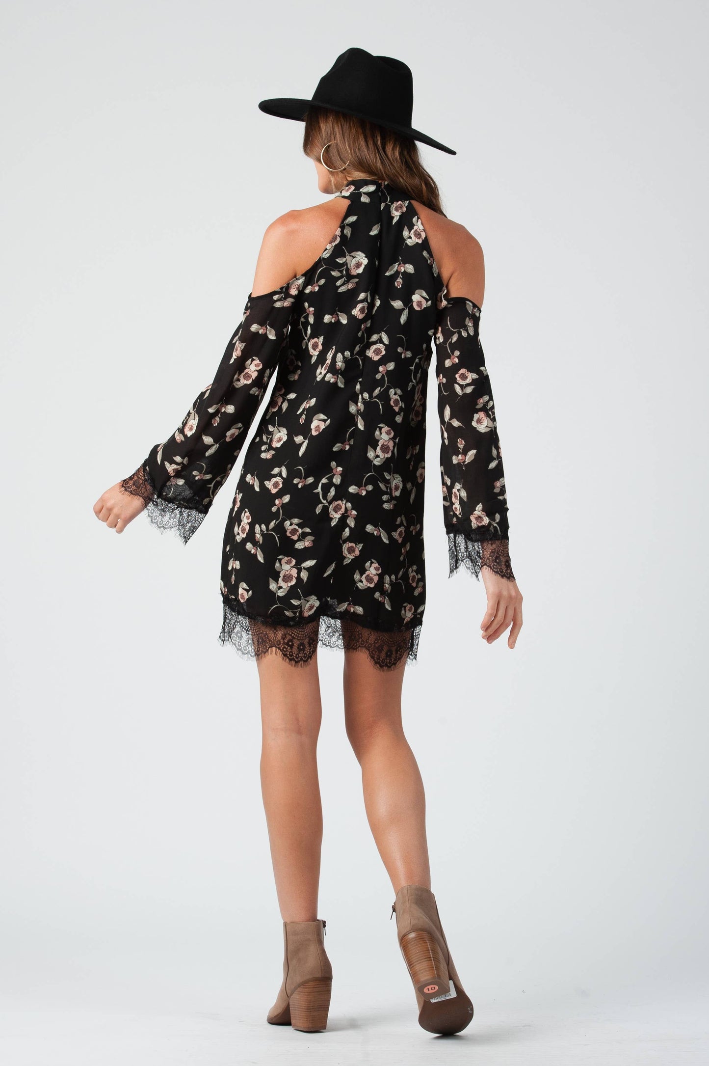 Open Shoulder Lace Detail Dress