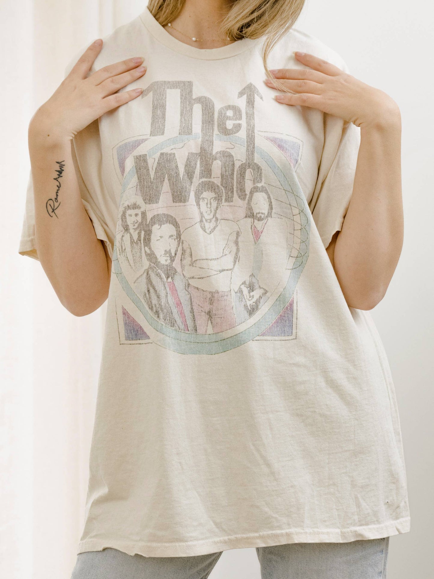 The Who Pastels Off White Thrifted Tee
