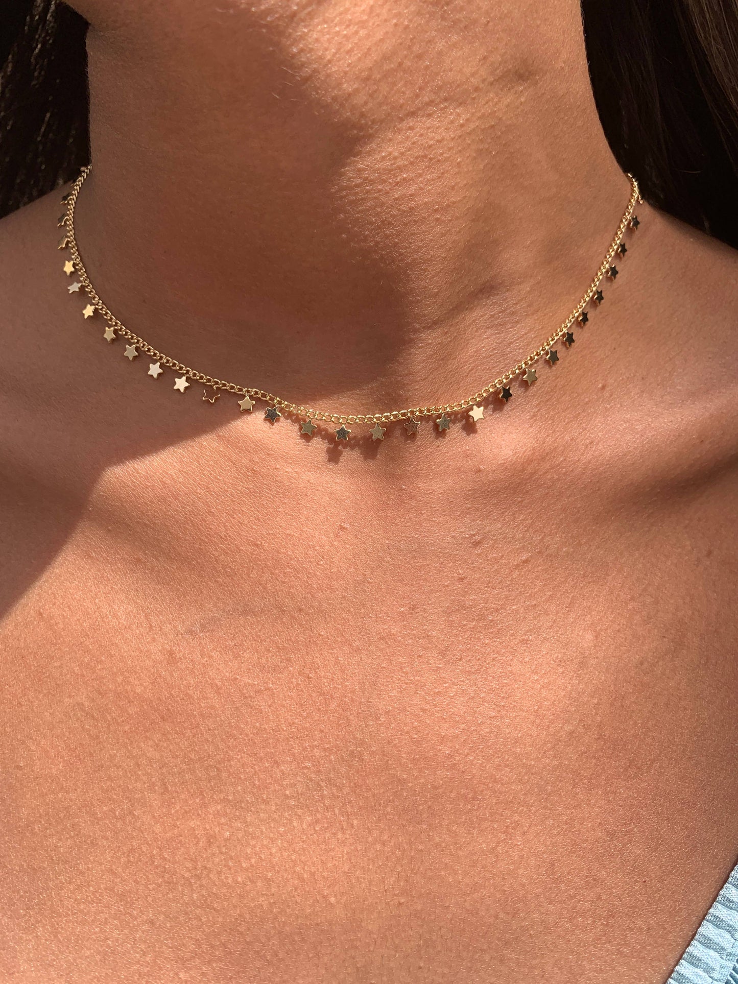 Dainty Gold Filled Multi Star Charm necklace
