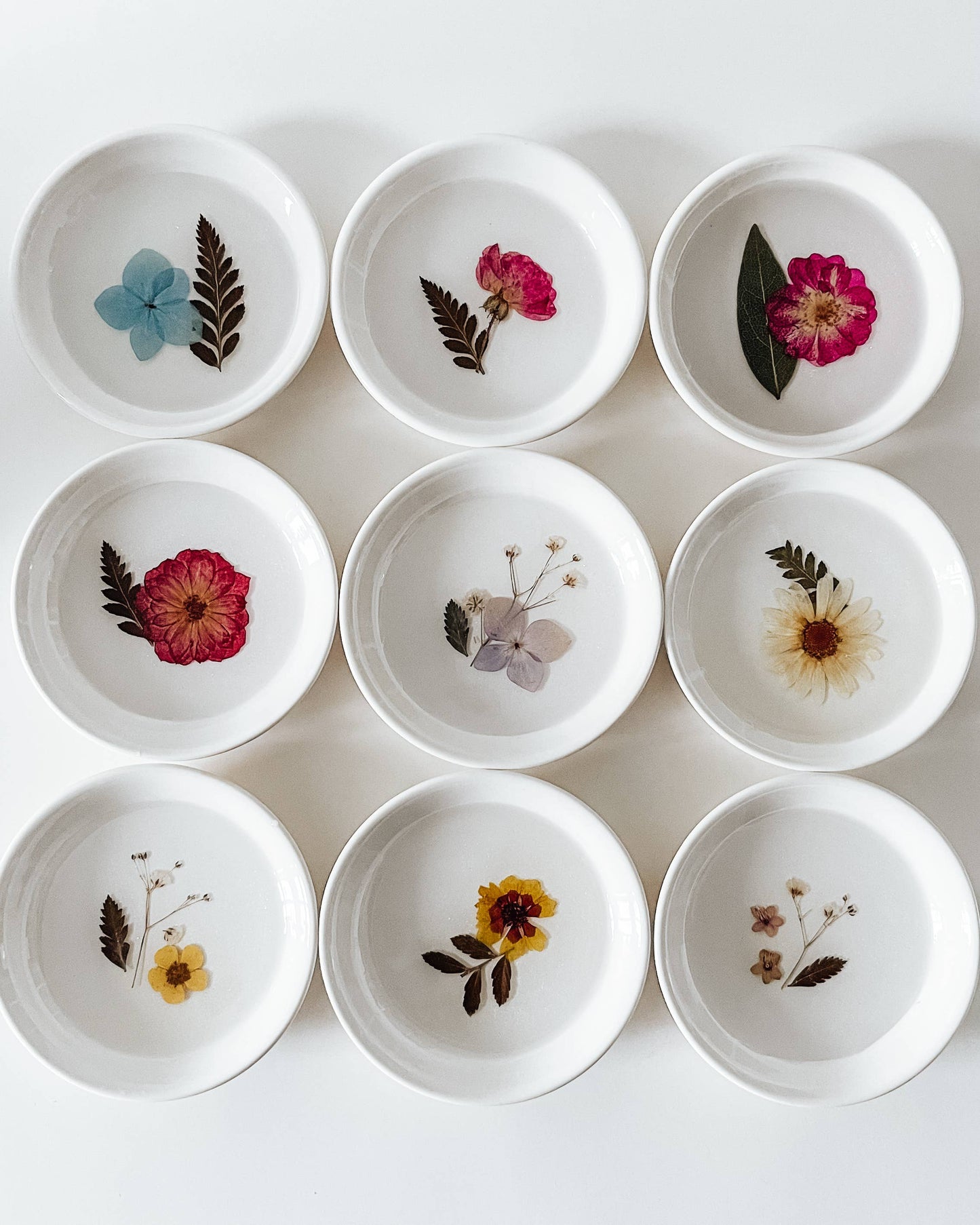Pressed Flower & Botanical Ceramic Trinket Dish