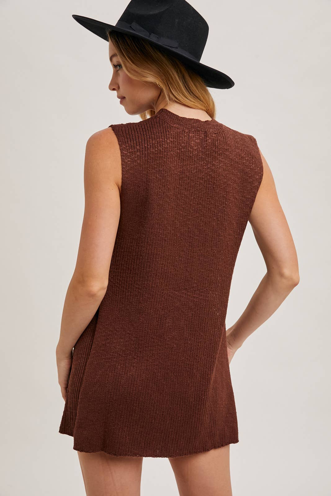 Sleeveless Knit Sweater & Short Set