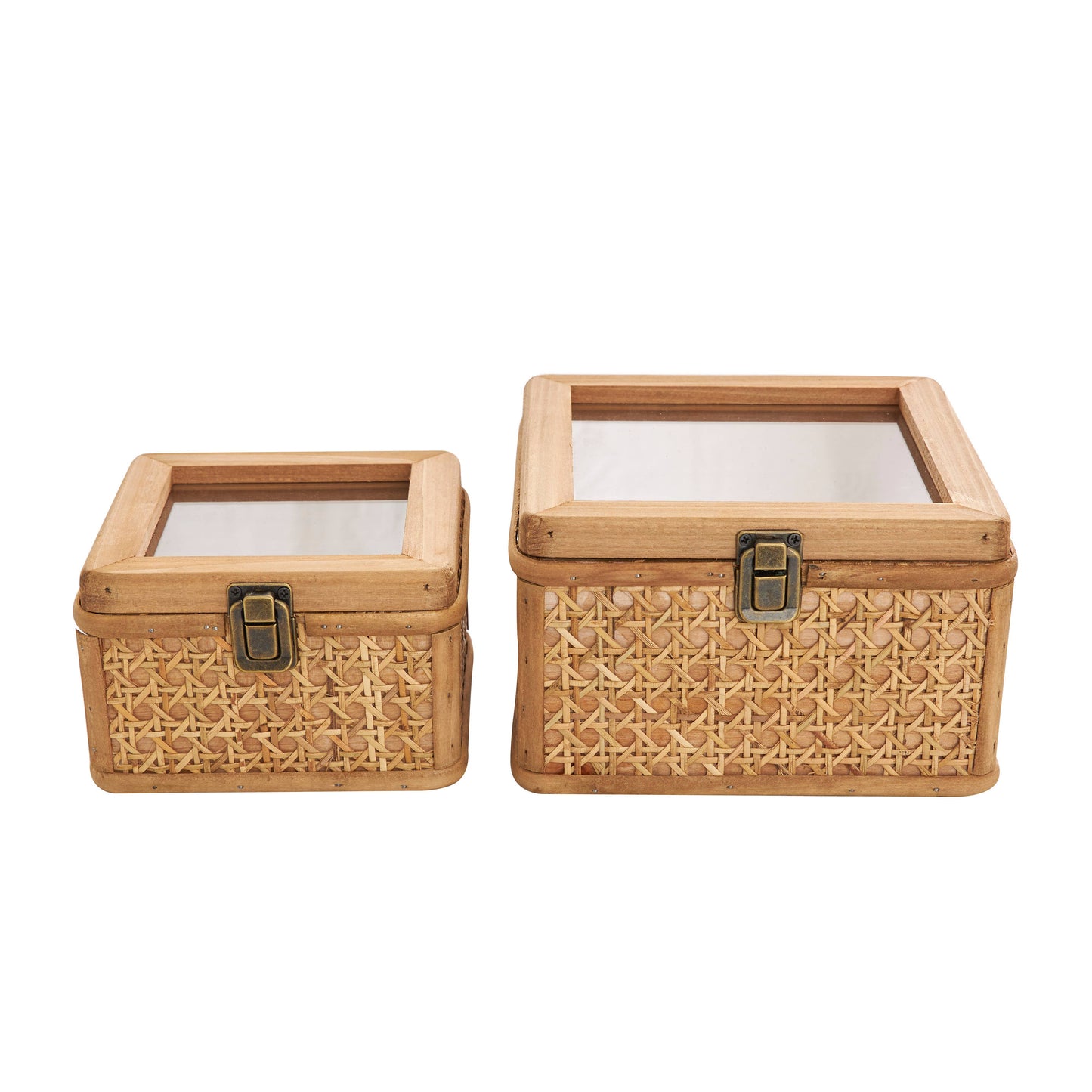 Woven Rattan Box's  with Bronze Latche