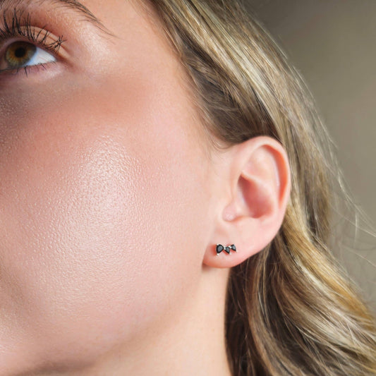 ONYX PEAR CUT EARRINGS