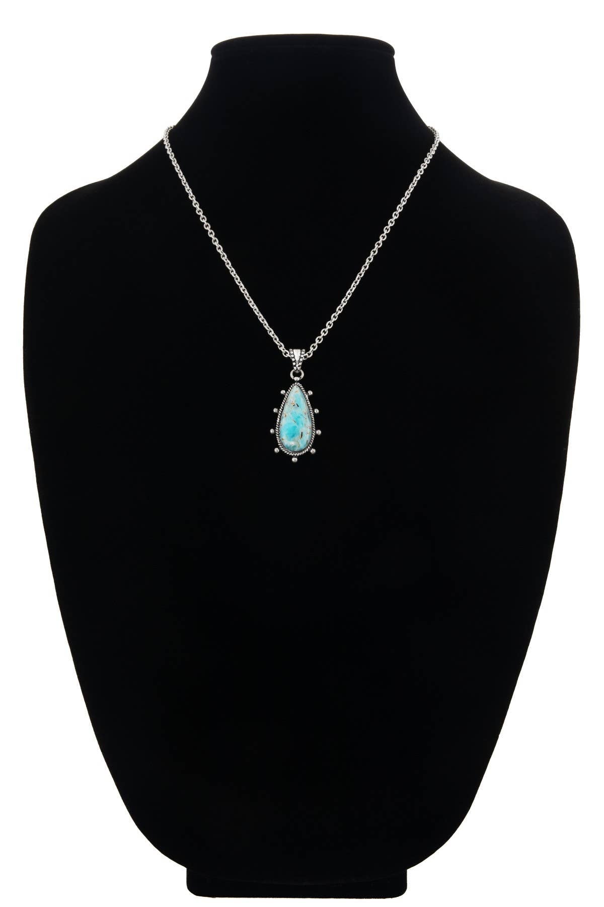 Western Hand Stone Teardrop Necklace