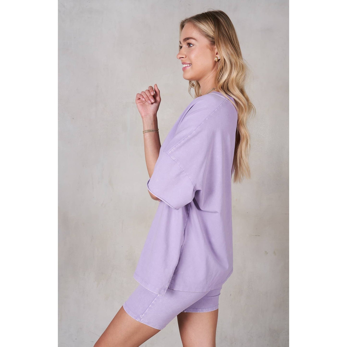 Mineral Washed V-Neck Drop Shoulder Boxy T-Shirt