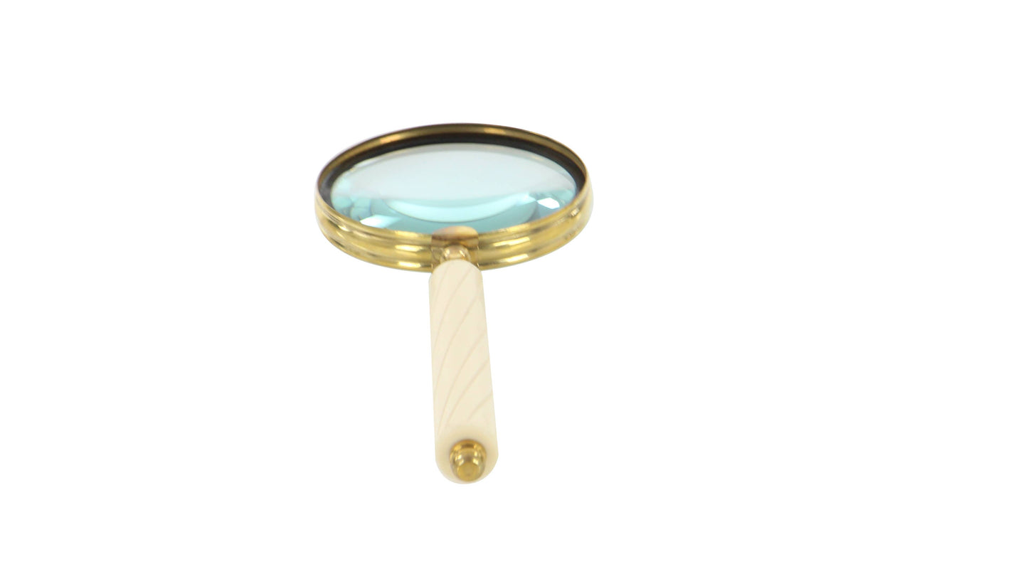 Black Metal Magnifying Glass with Bone Handles