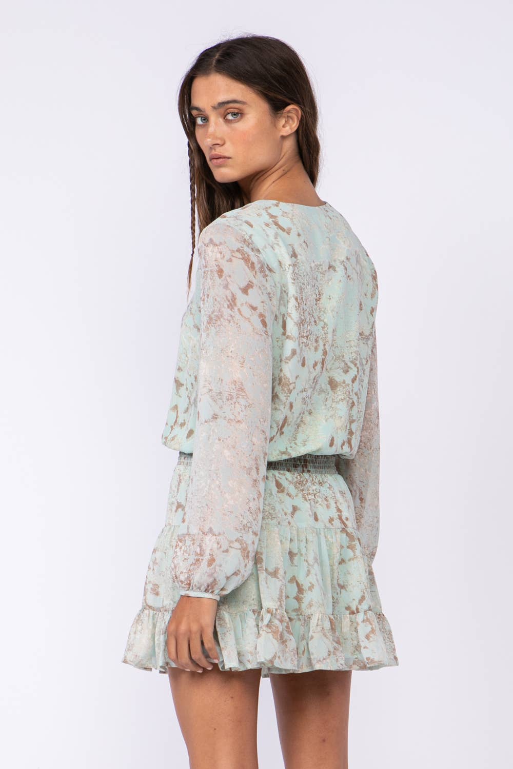 Floral Surplice Mini Dress