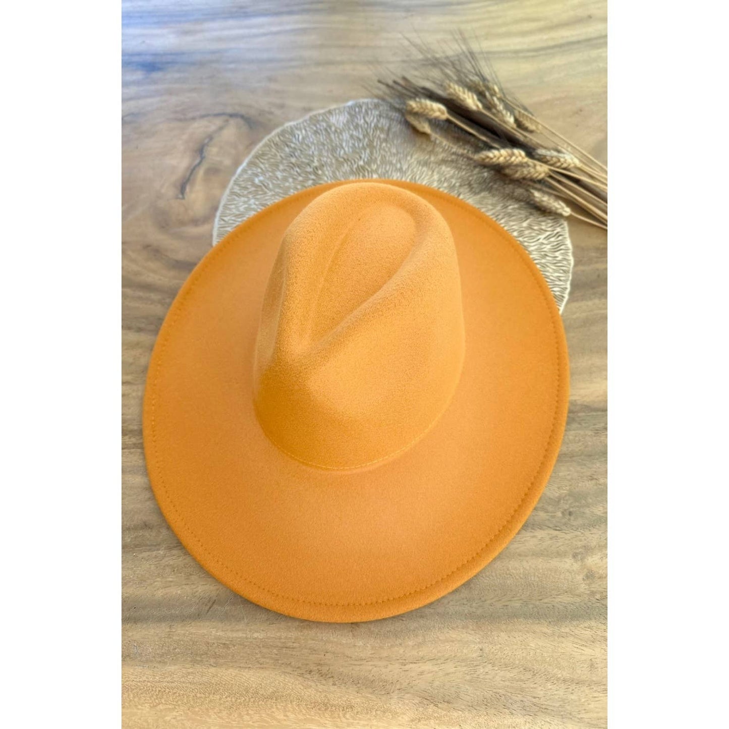 Classic Wide Brim Felt Primium Hat : White