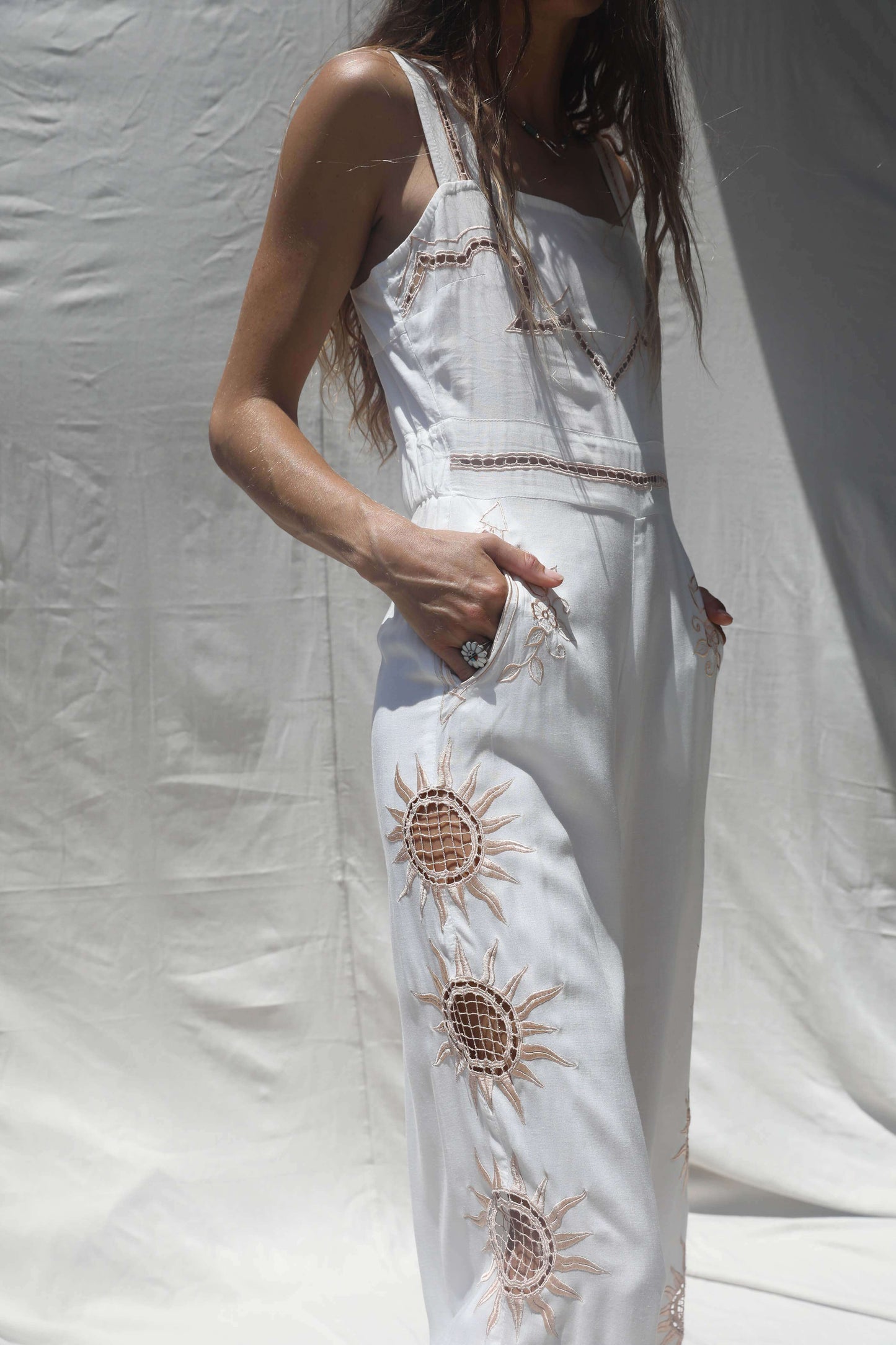 Hitchhike Jumpsuit: Western Bone