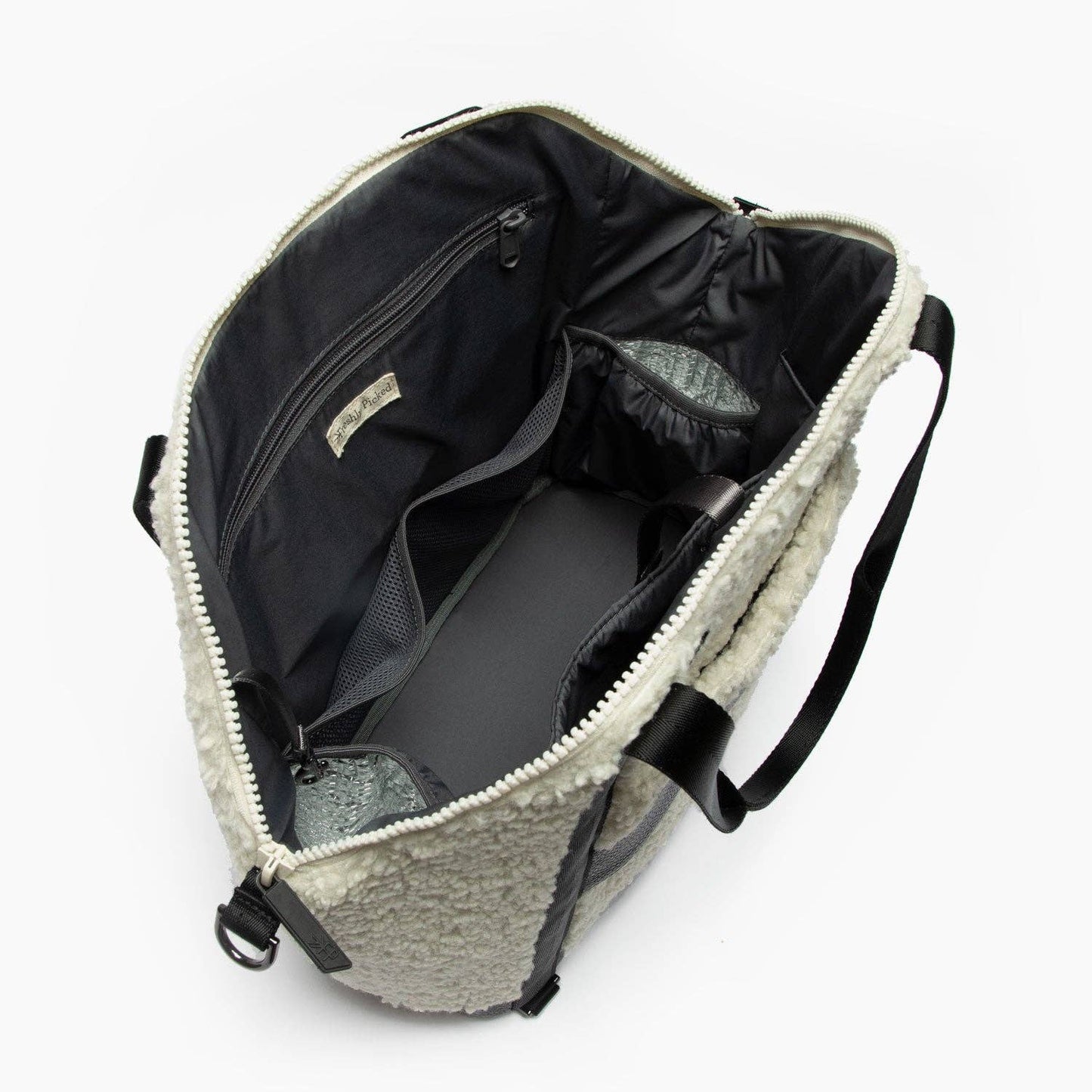 Freshly Picked Ebony Sherpa Teddy Tote Backpack