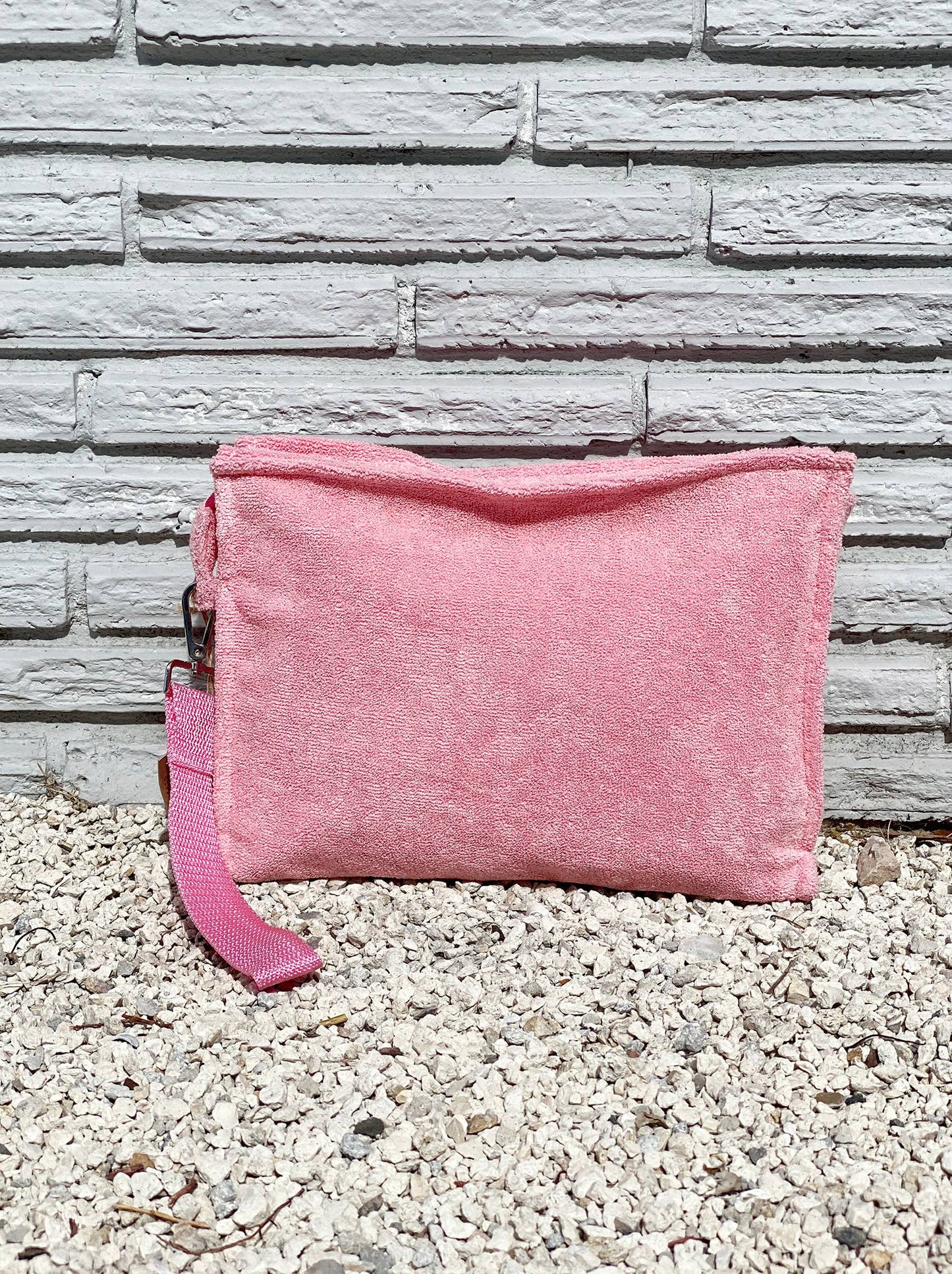 Small Terry Pouch Plastic Lined: Fushia