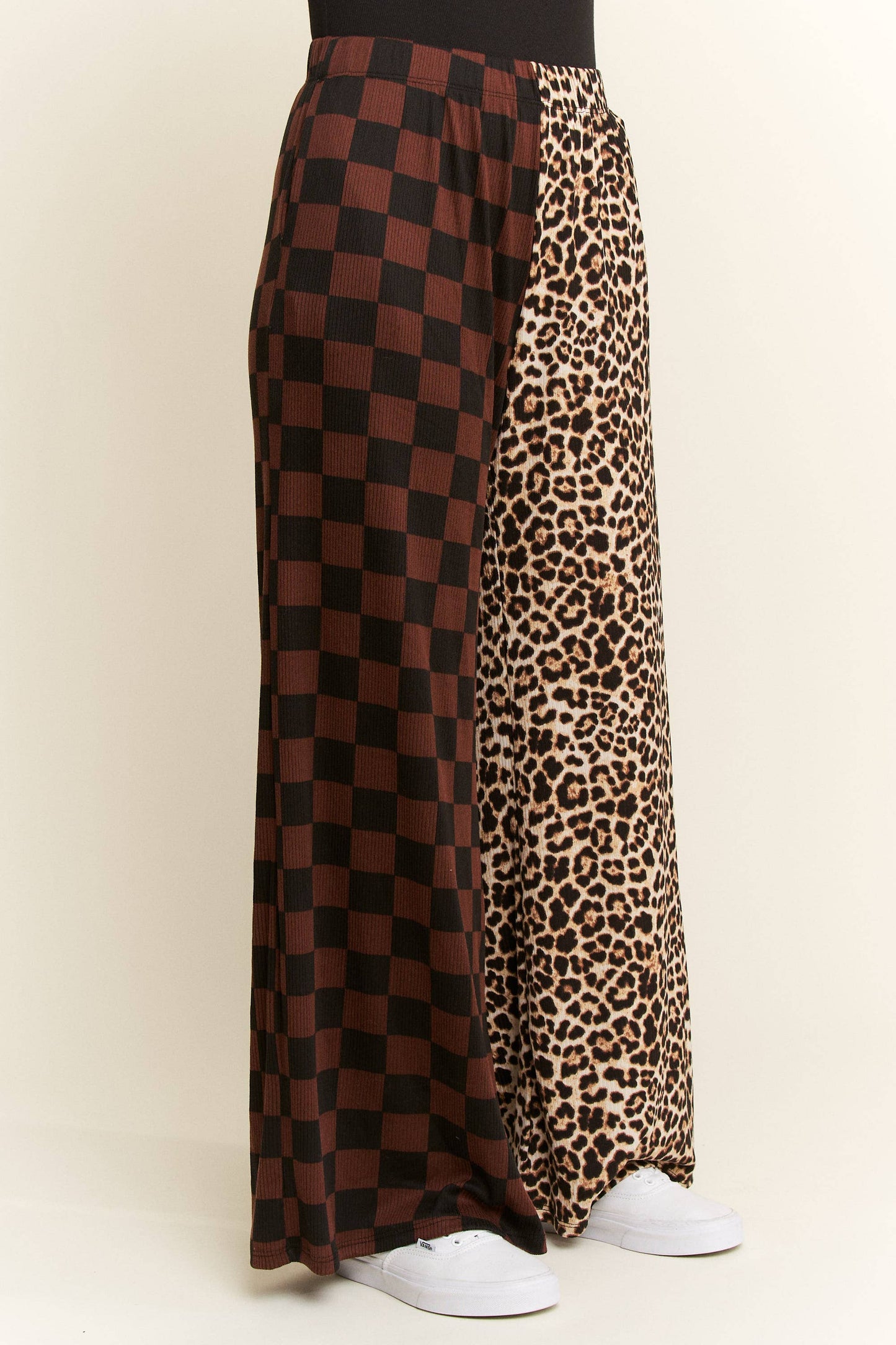 Split Decision Leopard Checkered Pants