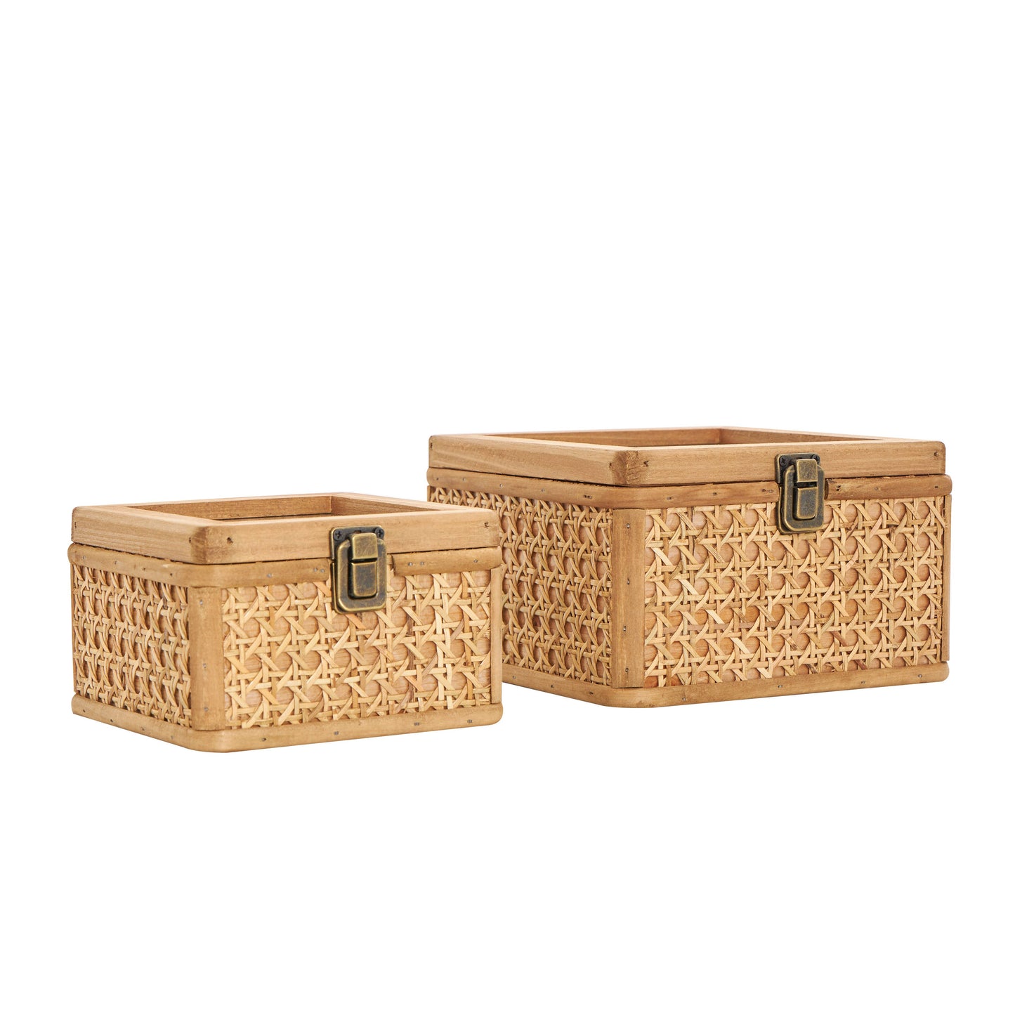 Woven Rattan Box's  with Bronze Latche
