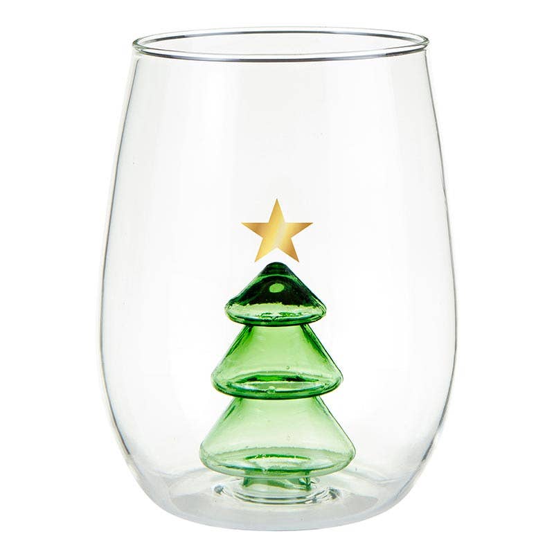 Christmas Tree Wine Glass