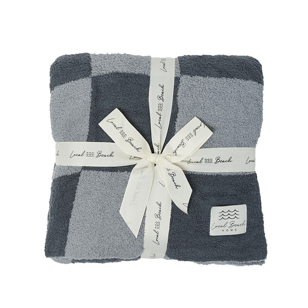 Checker Luxe Home Blanket: Sand/Cream