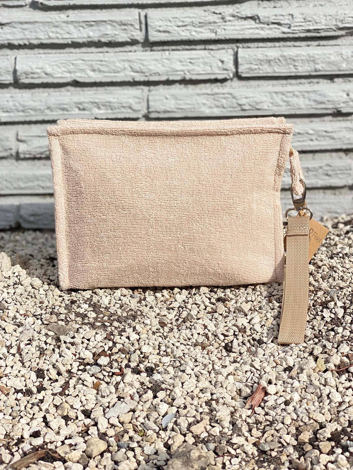 Small Terry Pouch Plastic Lined: Fushia