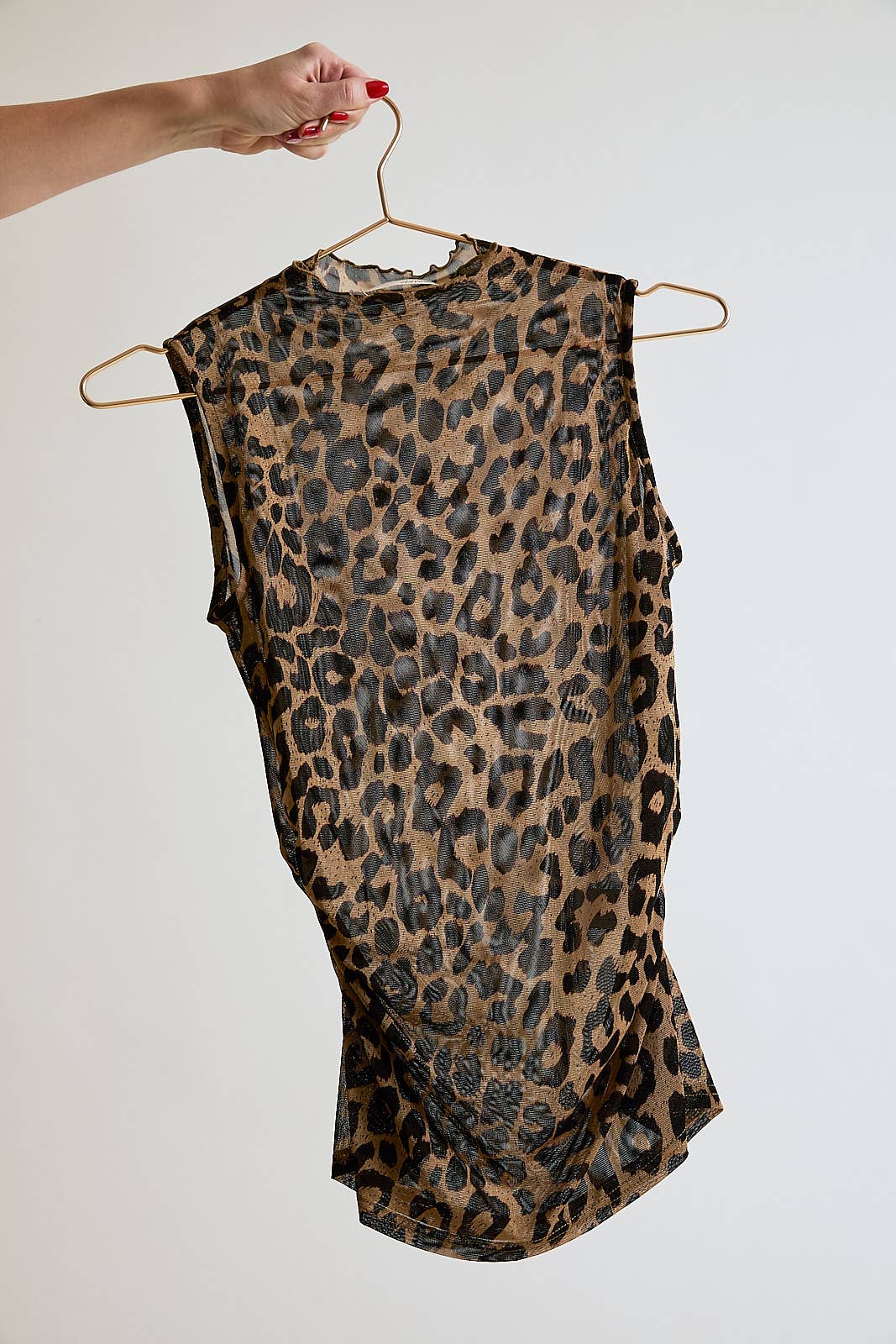 Cheetah Mesh Top