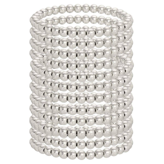 6mm Beaded Bracelets - Gold