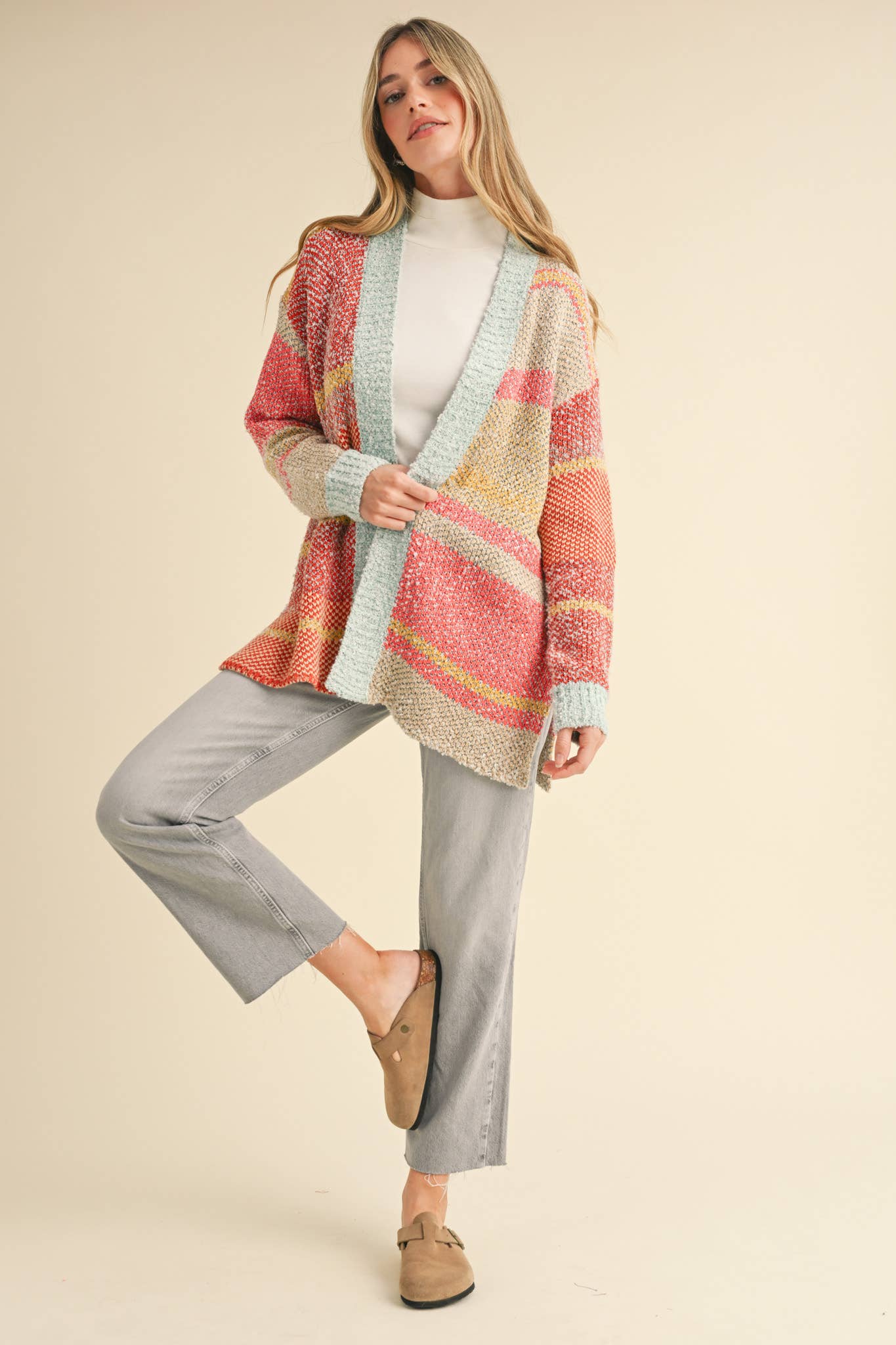 Oversized Colorblock Cardigan