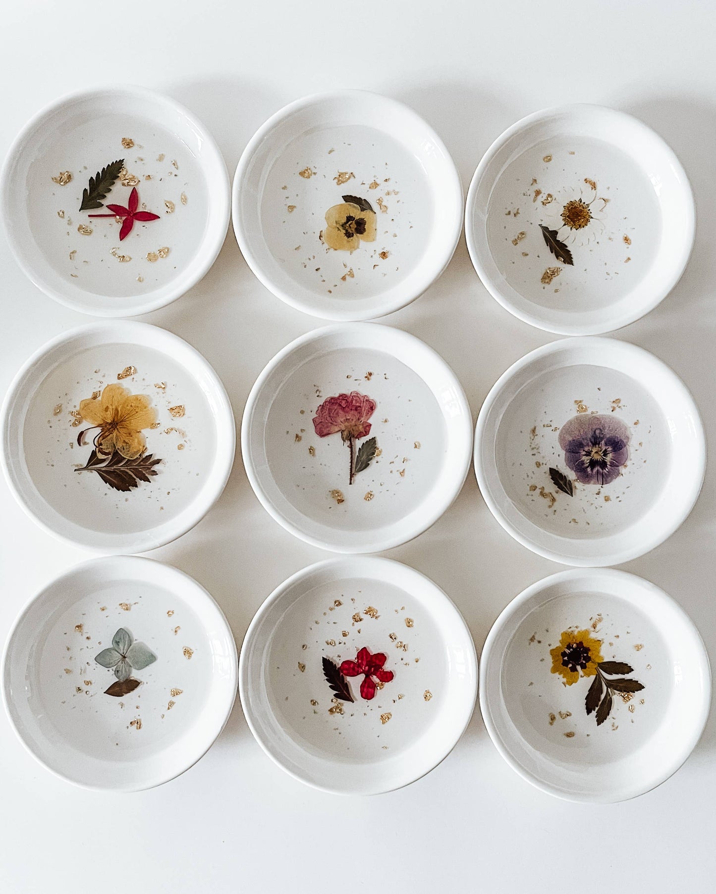 Pressed Flower & Botanical Ceramic Trinket Dish