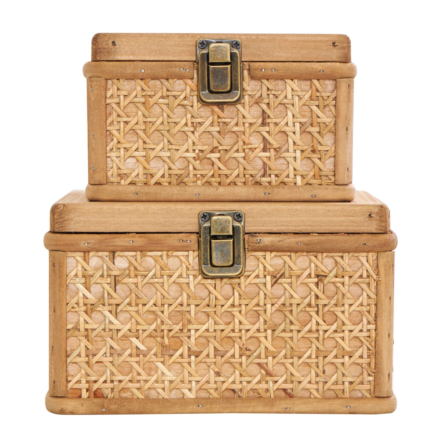 Woven Rattan Box's  with Bronze Latche