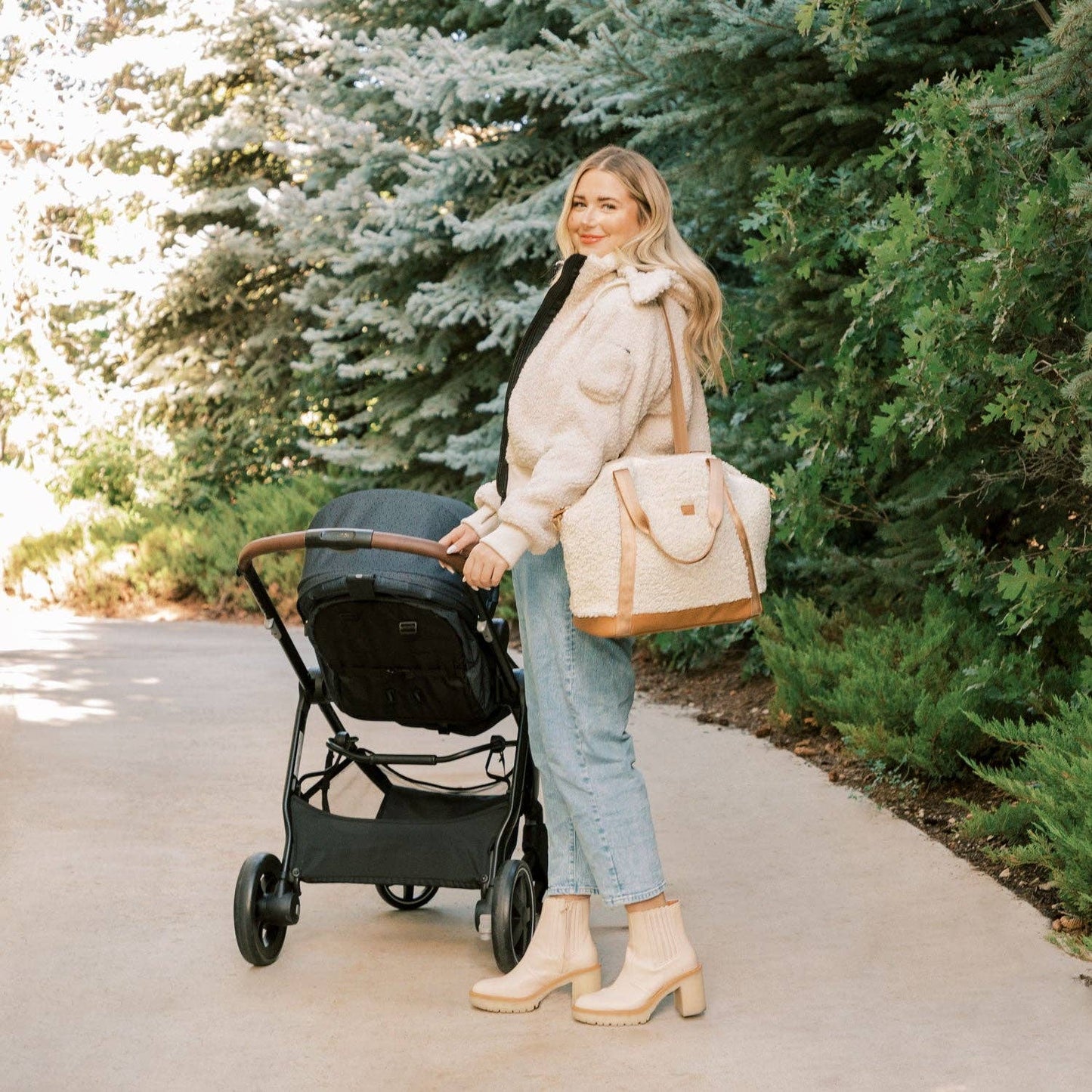 Freshly Picked Butterscotch Sherpa Teddy Tote Backpack