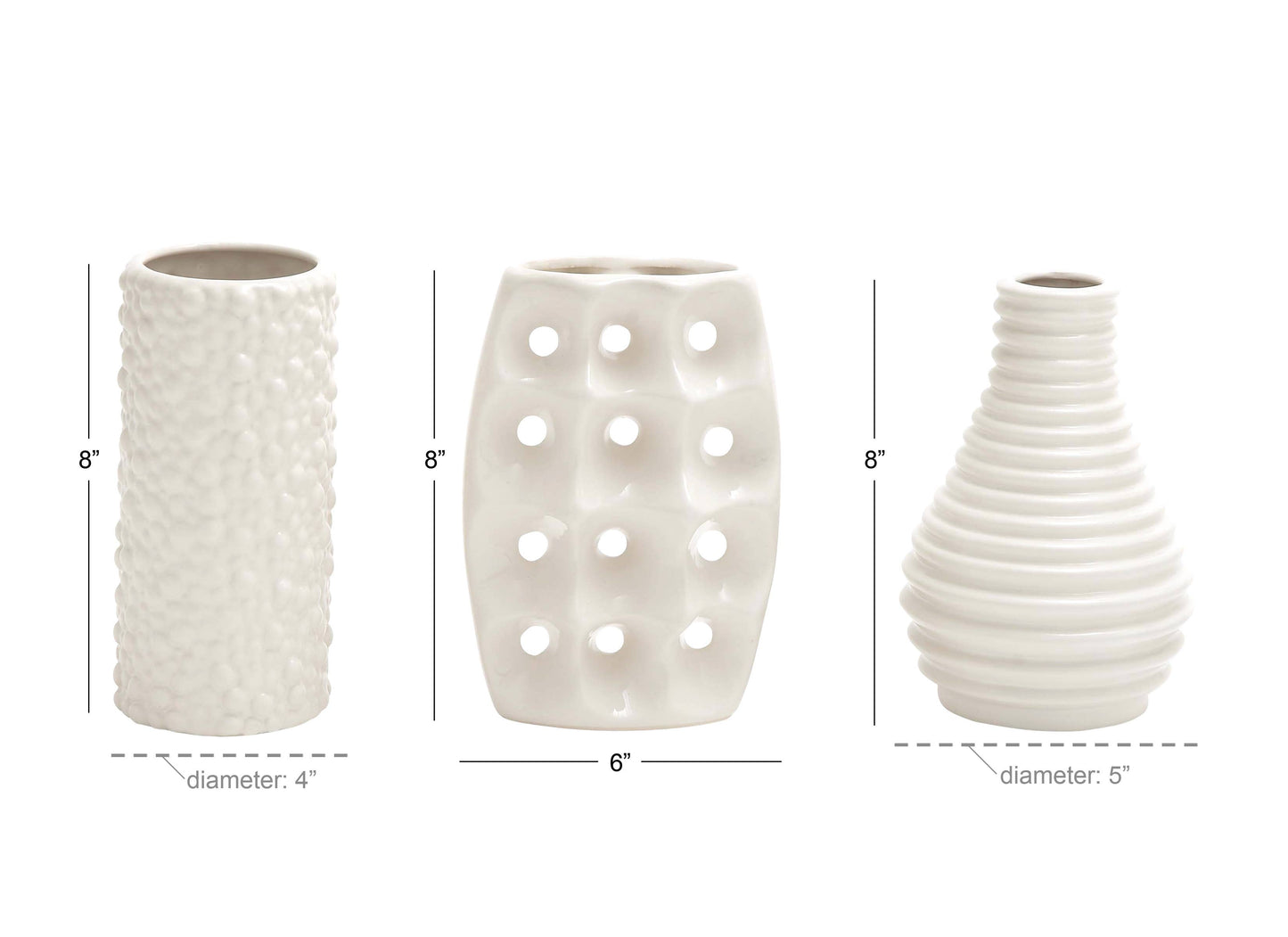CosmoLiving by Cosmopolitan Assorted Ceramic Vases