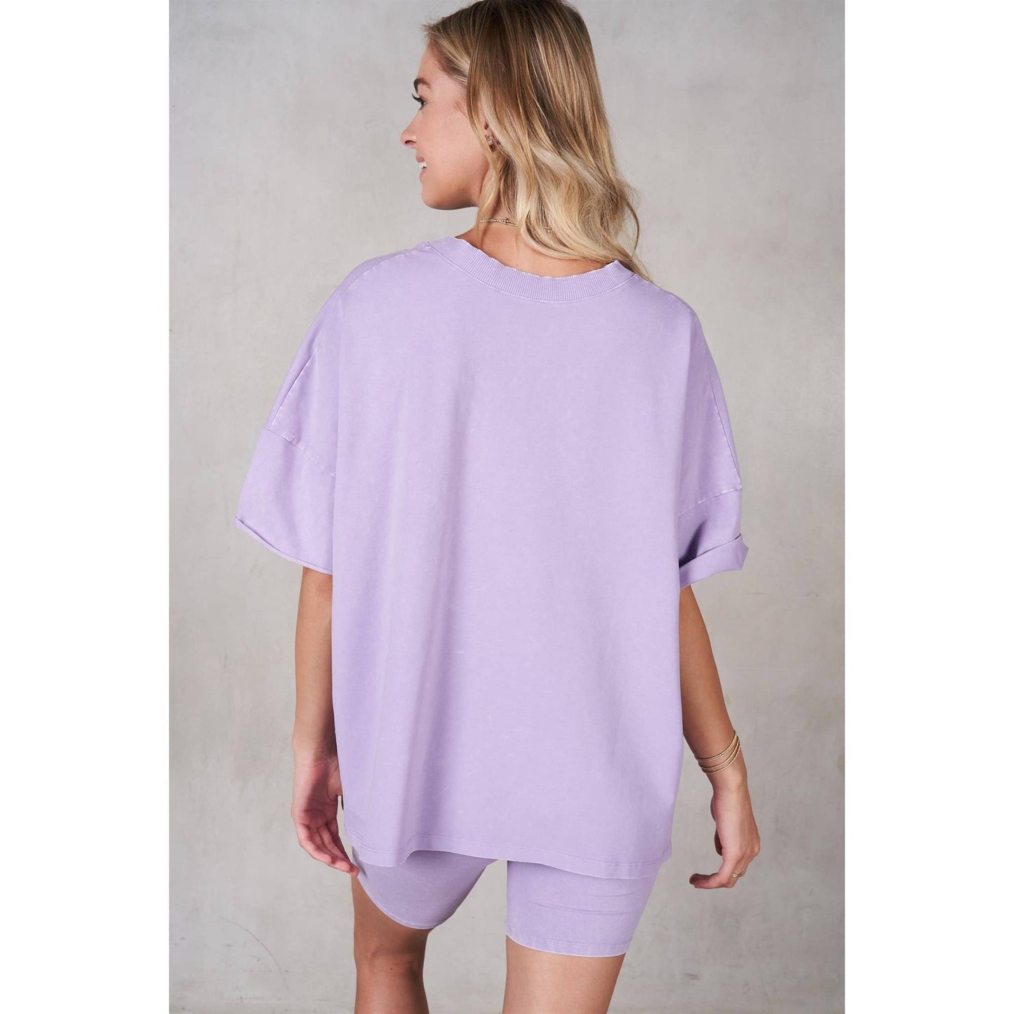 Mineral Washed V-Neck Drop Shoulder Boxy T-Shirt
