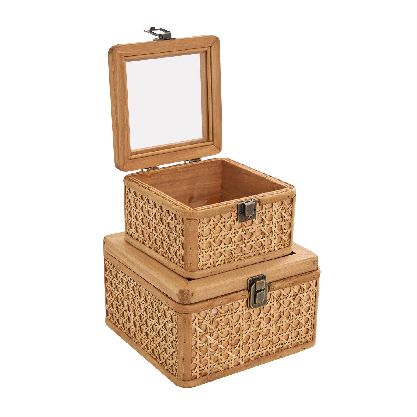 Woven Rattan Box's  with Bronze Latche