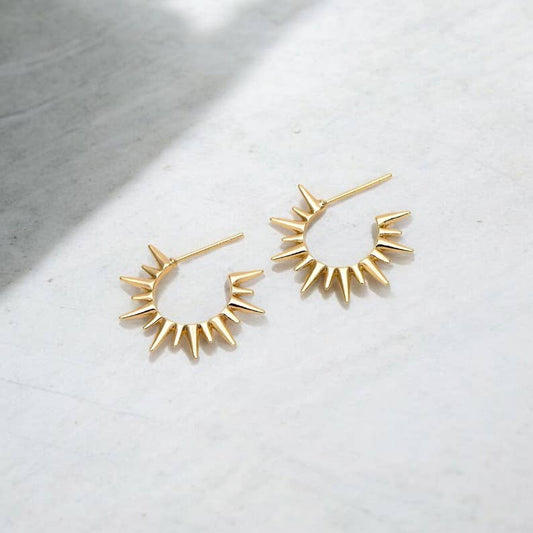 Sun Rays | Gold-Plated Hoop Earrings