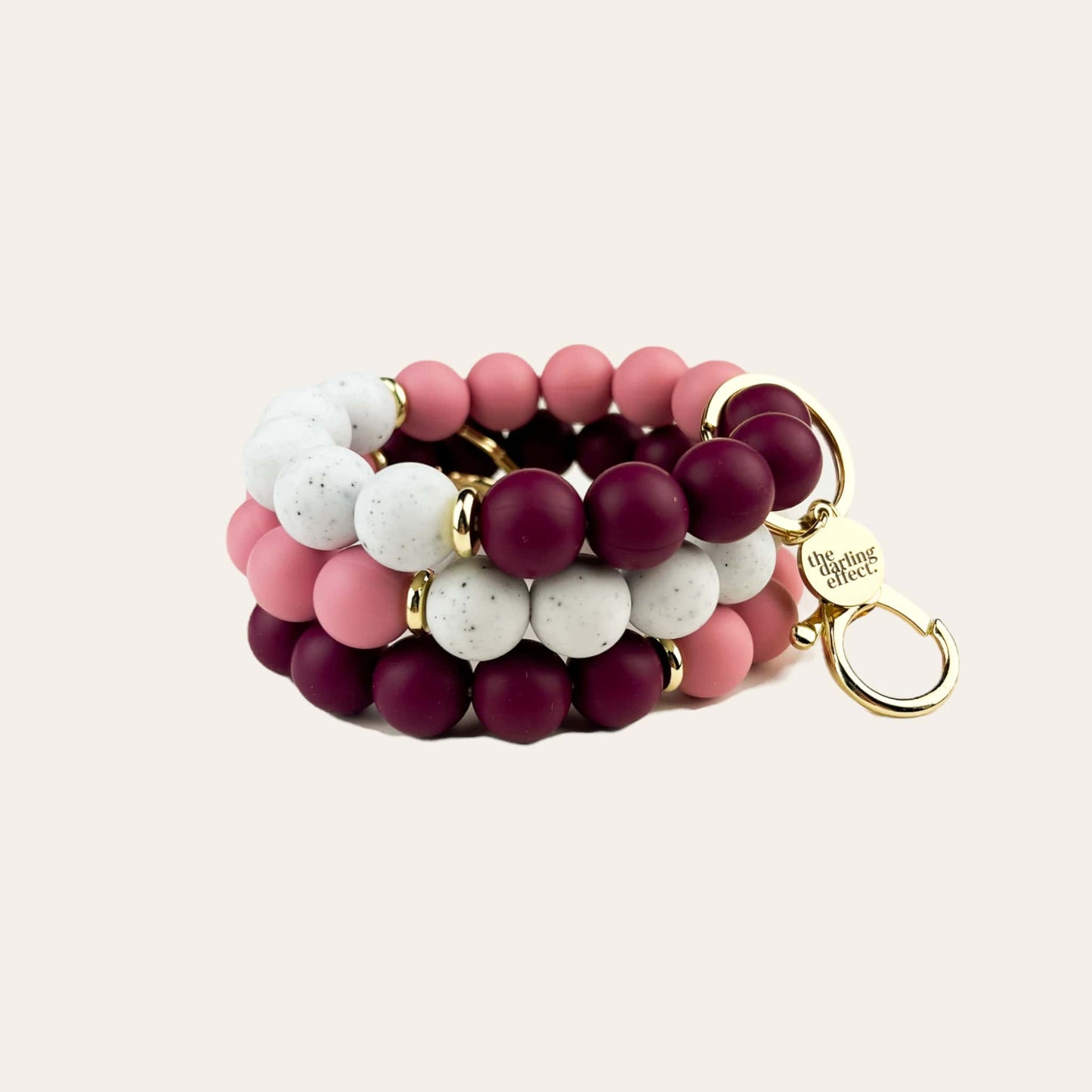 Silicone Beaded Keychain Wristlet - Bashful Berry