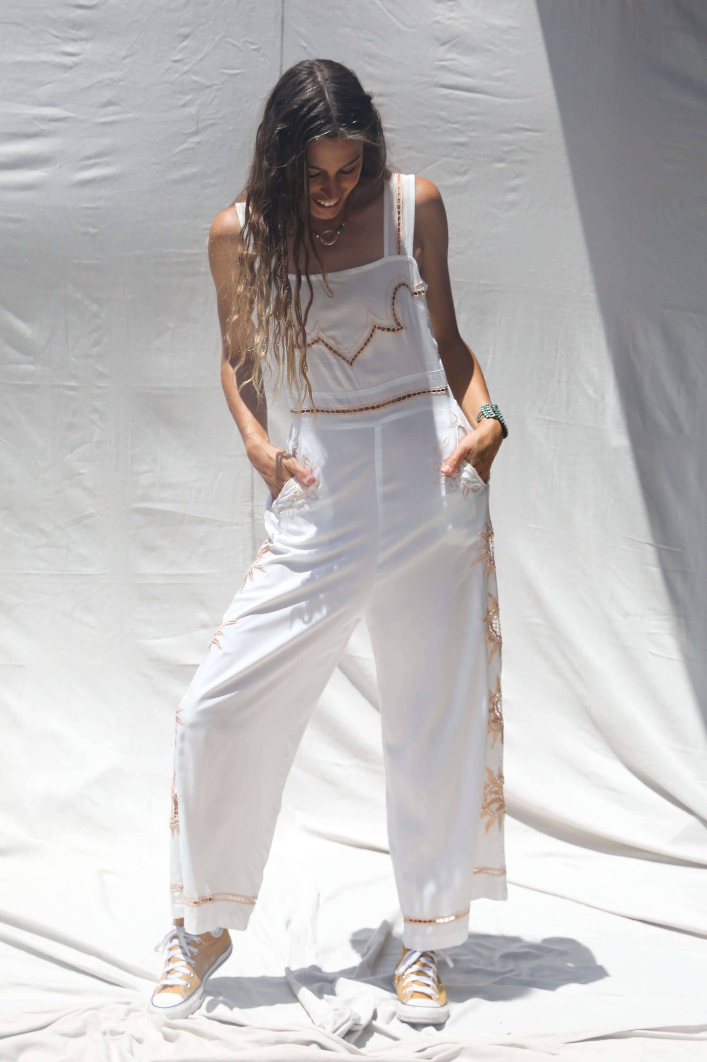 Hitchhike Jumpsuit: Western Bone