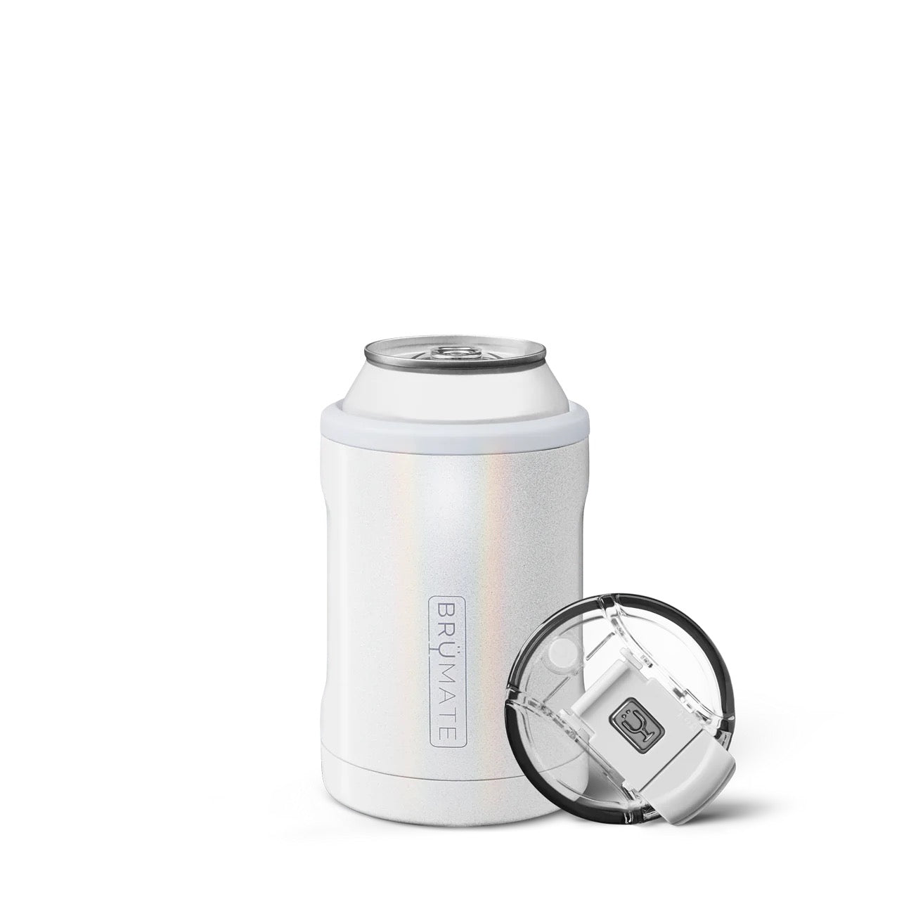 BRUMATE -HOPSULATOR DUO MÜV 2-IN-1 | GLITTER WHITE | 12OZ STANDARD CANS
