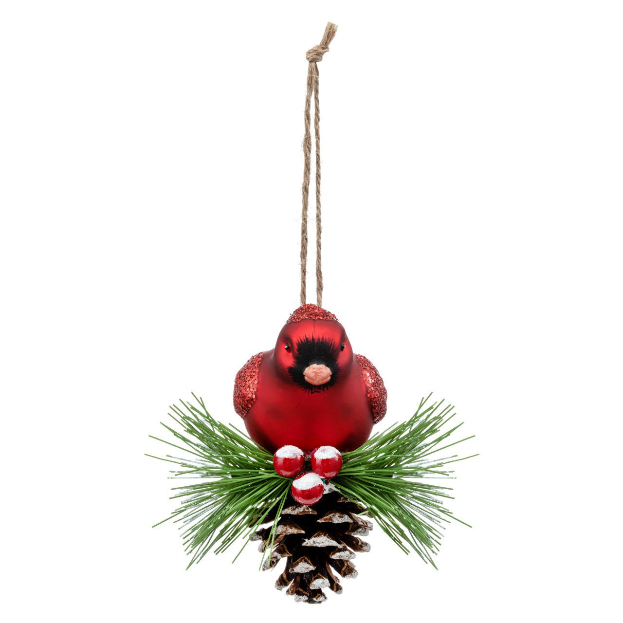 Cardinal on Pinecone Ornament