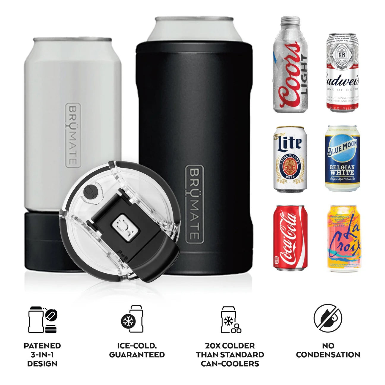 BRUMATE - HOPSULATOR TRIO | MATTE GRAY | 12/16OZ STANDARD CANS