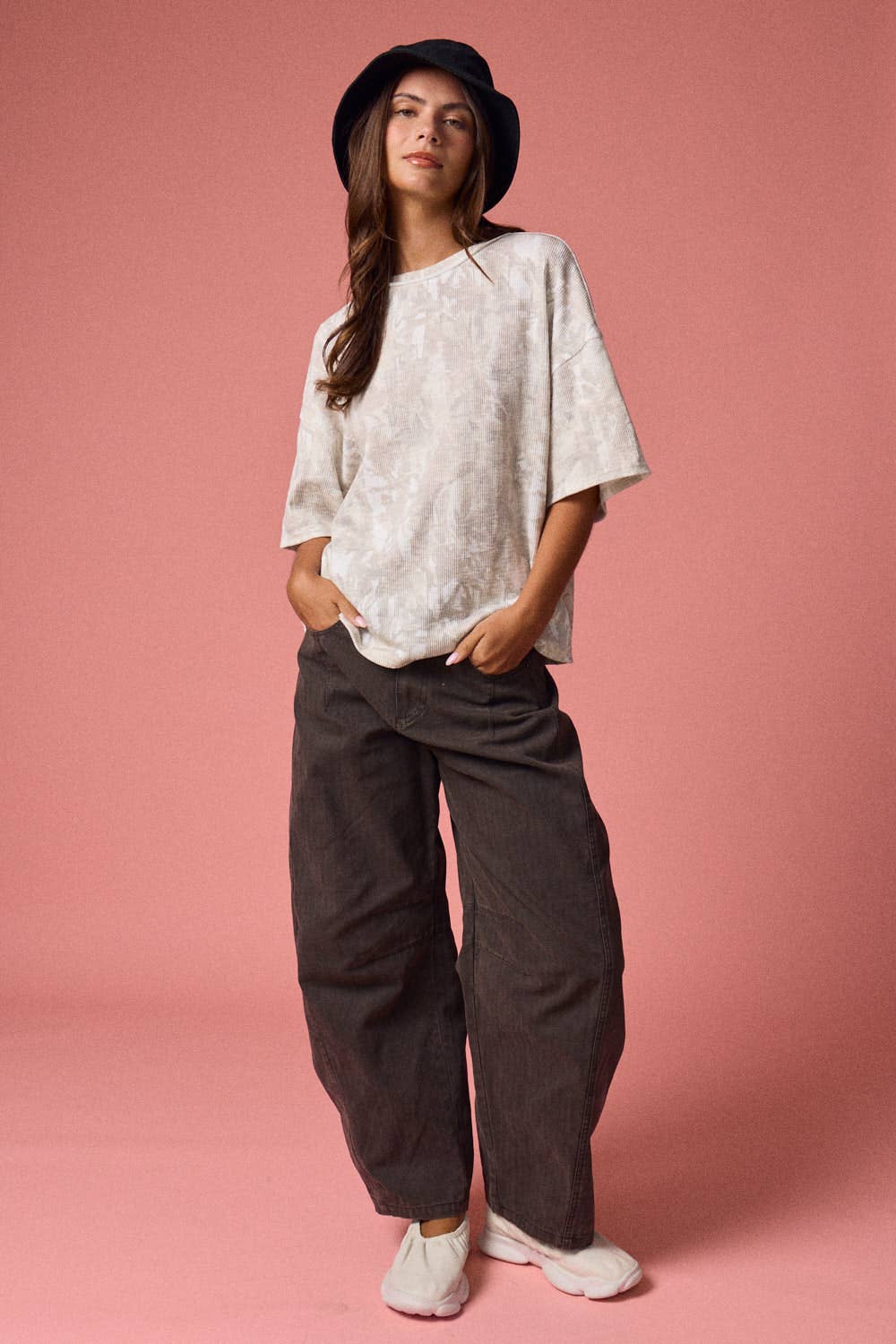 Camo Ribbed Loose Fit Ribbed Shirt