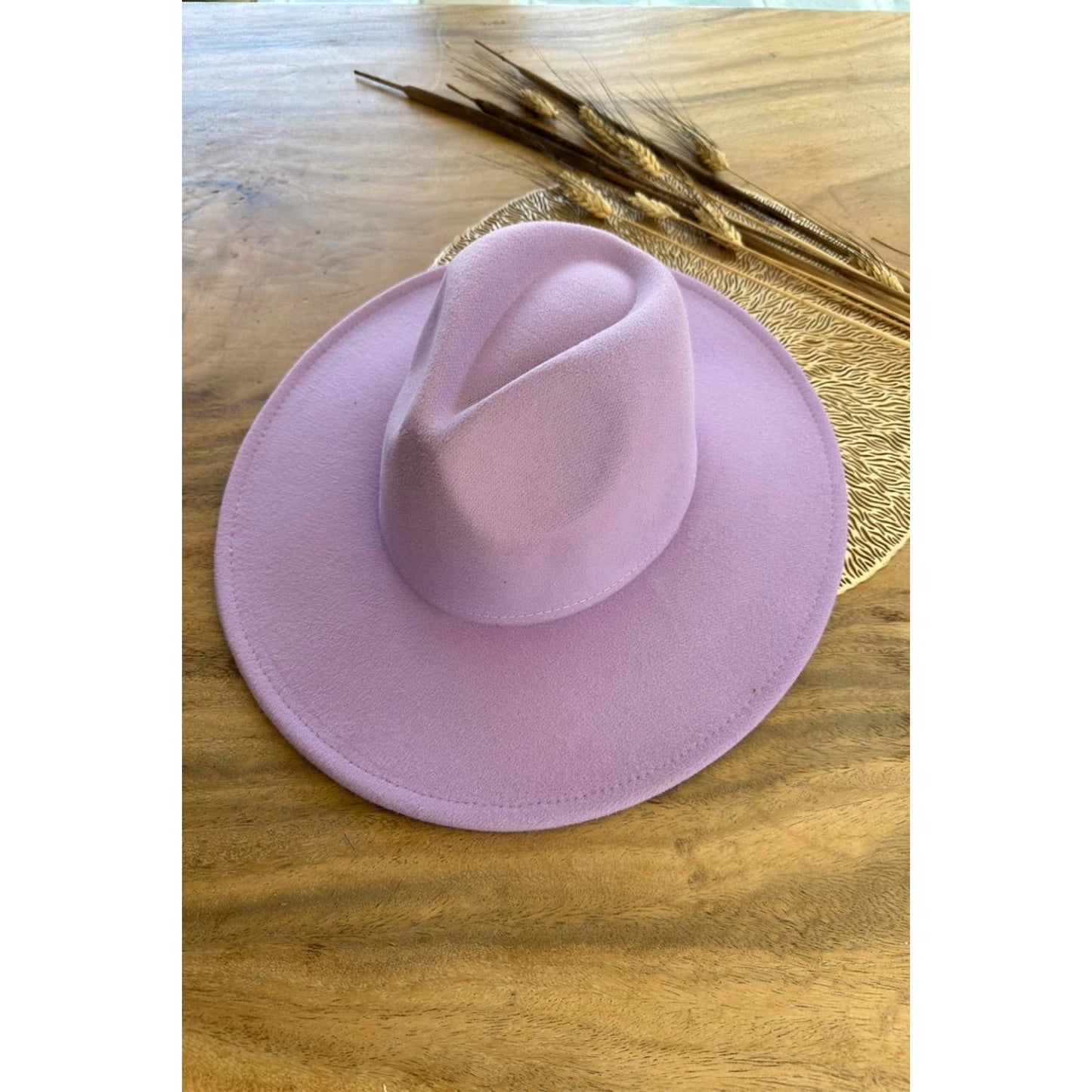 Classic Wide Brim Felt Primium Hat : White