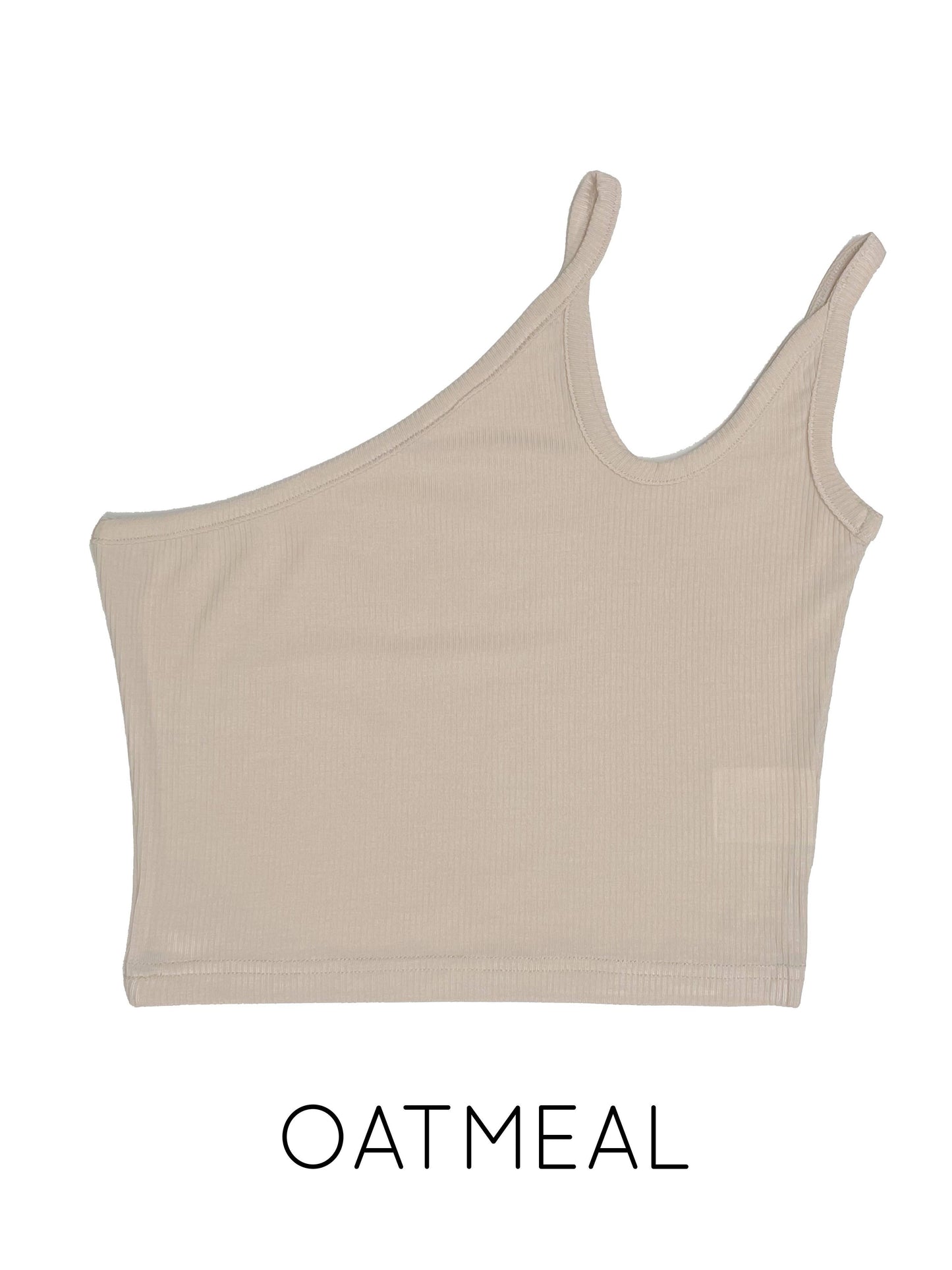 Asymmetric double strap cropped tank
