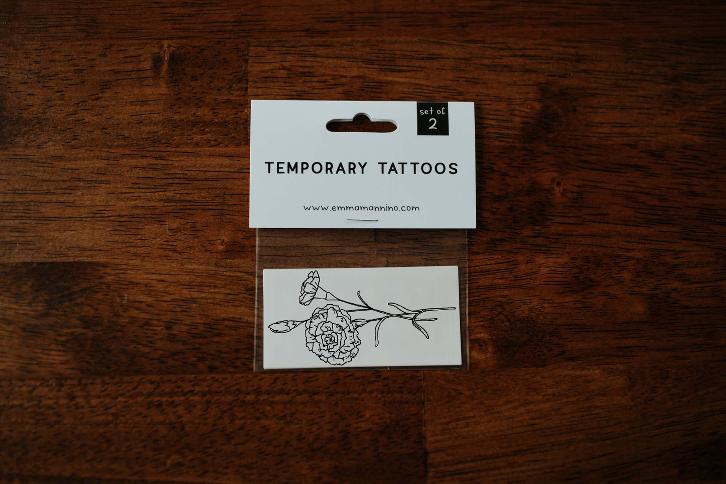 January Birth Flower - Carnation Temporary Tattoos