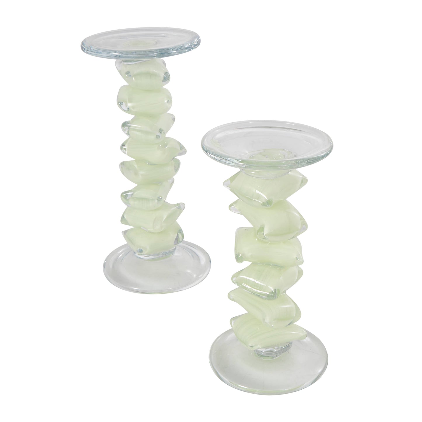 Glass Stacked Stone Candle Holders