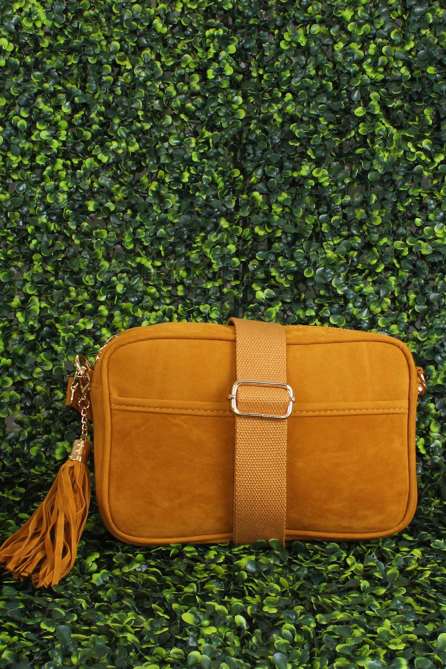 Suede Camera Crossbody Bag
