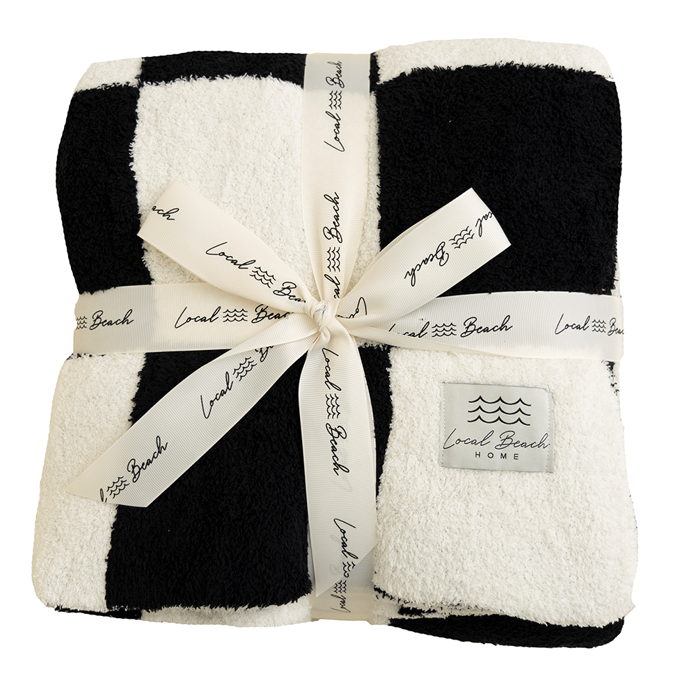 Checker Luxe Home Blanket: Sand/Cream
