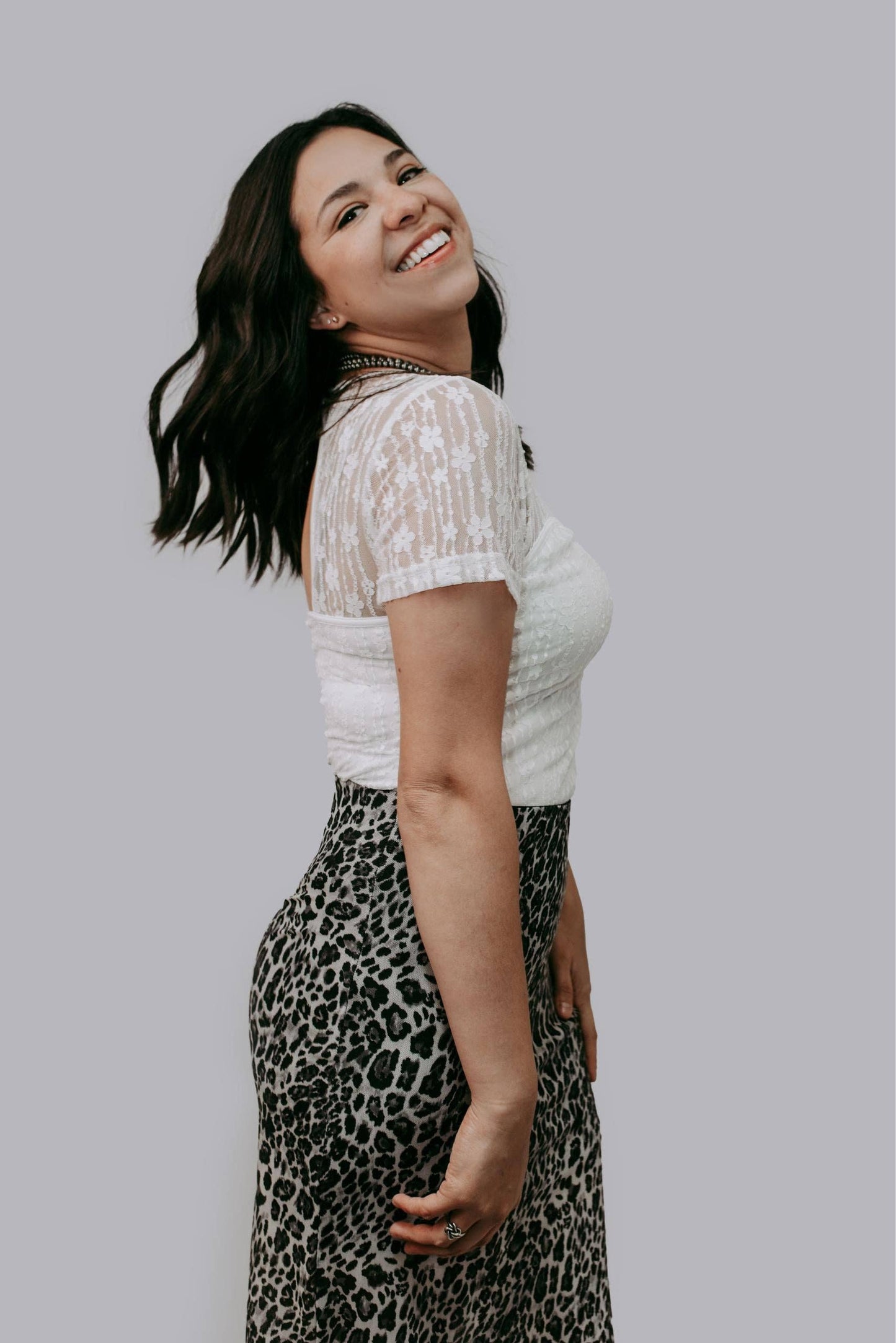 High Waisted Leopard Skirt