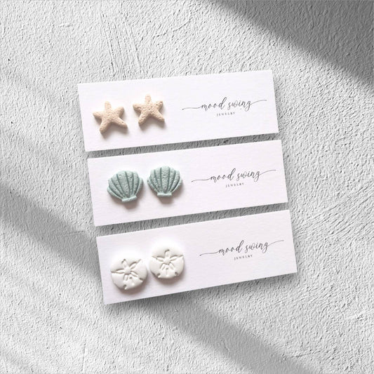 Polymer Clay Studs : Sand Dollars