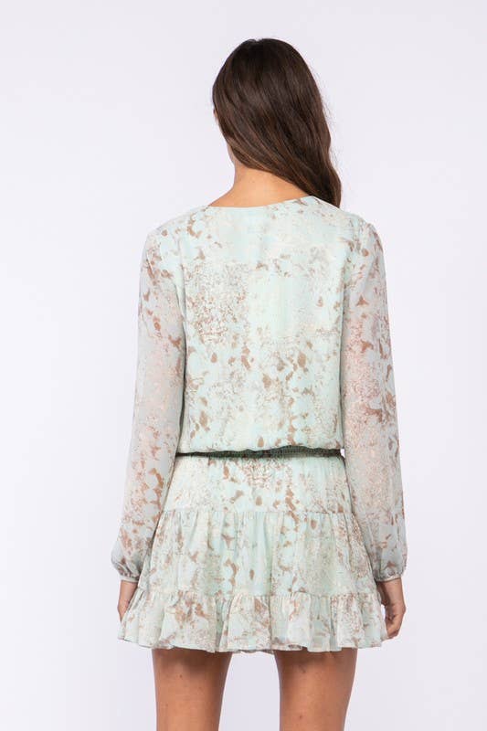 Floral Surplice Mini Dress
