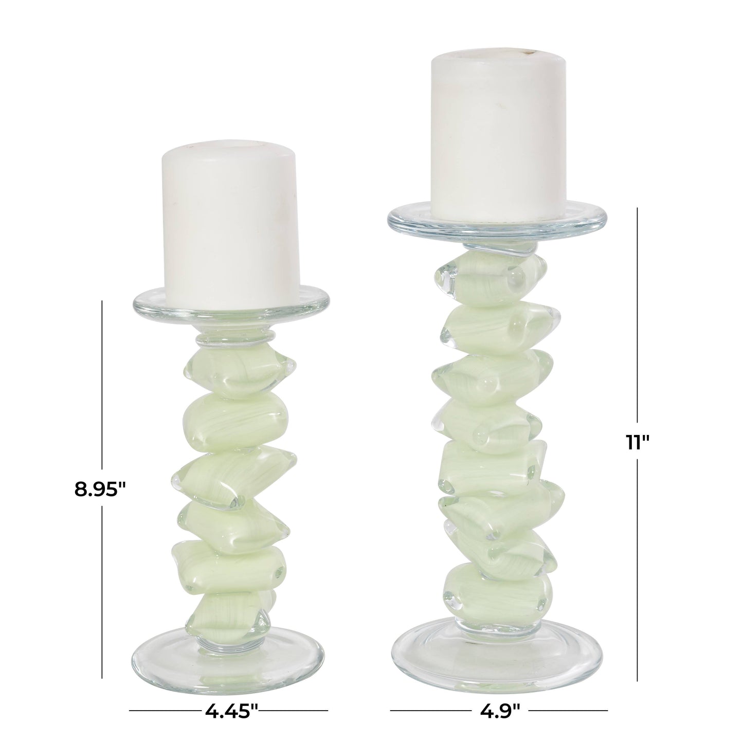 Glass Stacked Stone Candle Holders